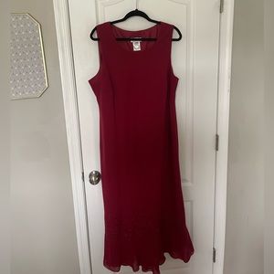 Drapers and Damon’s Solid Red Dress 100% Polyester Sleeveless Maxi Size 20w